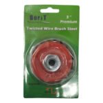 Twisted Cup Brush for removing rust, paint as well as polishing.