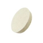Compressed non-woven sheep wool felt wheels are used for polishing glass.