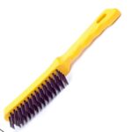 steel bristles brush with scraper is used for the removal of paint, rust etc